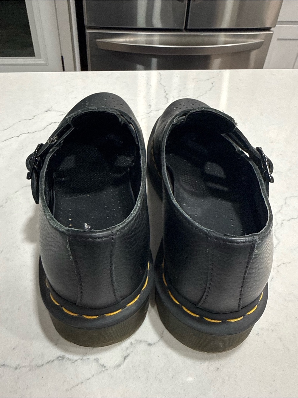Dr. Martens Black Leather Double Strap Buckle Mary Jane Flats Round Toe 6 - Picture 4 of 9